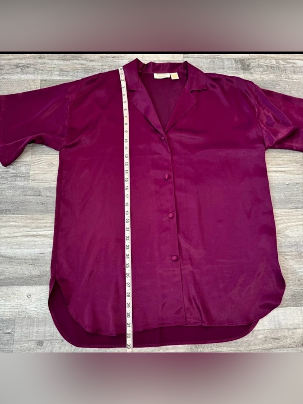 Gold Label Victorias Secret purple satin sleep shirt size medium/large I19 - Picture 4 of 6